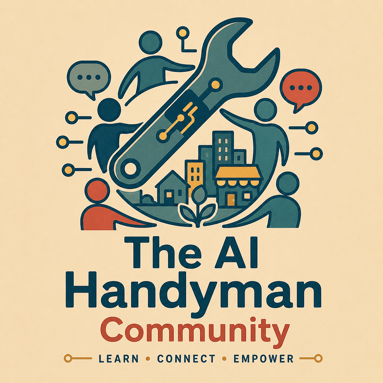 The AI Handyman Community logo: Learn, Connect, Empower